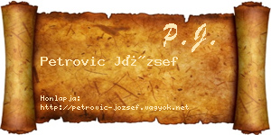 Petrovic József névjegykártya